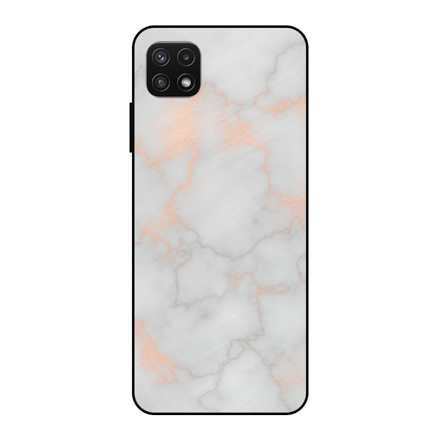 RoseGold Marble Metal Back Case for Galaxy A22 5G