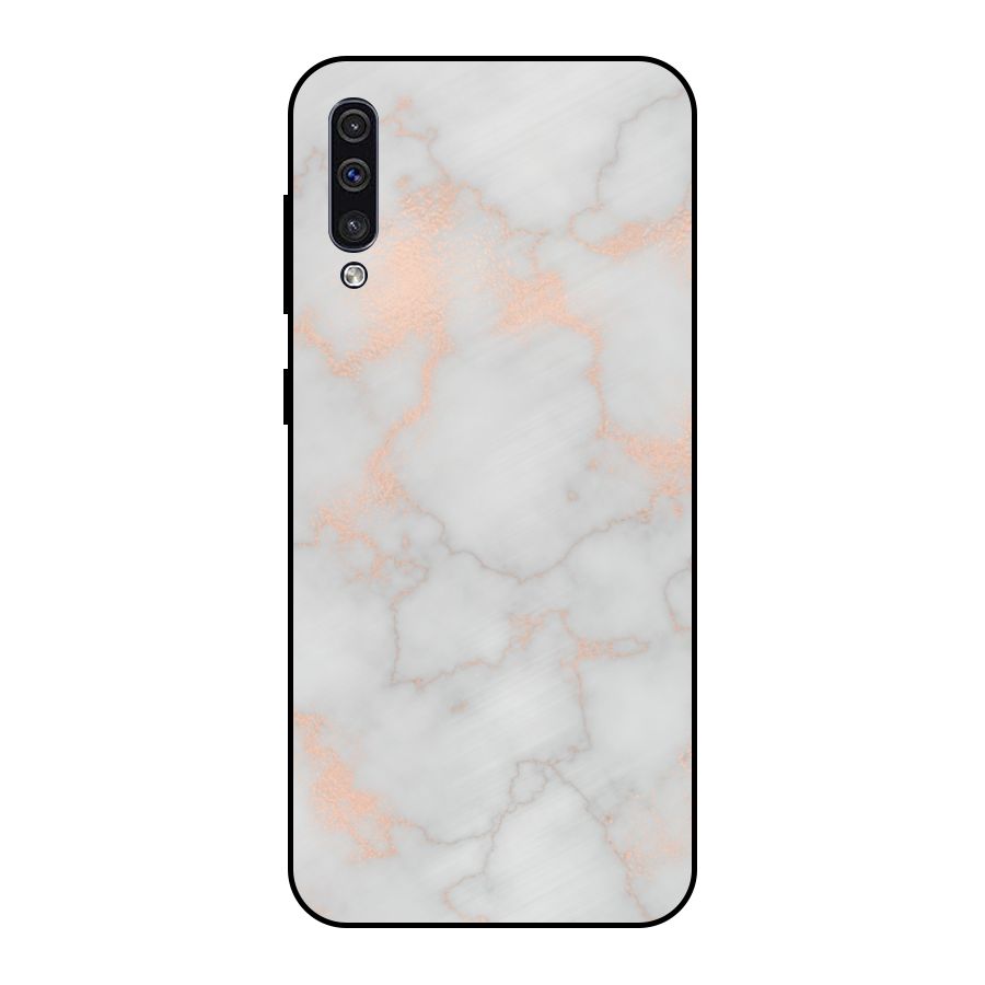 RoseGold Marble Metal Back Case for Galaxy A30s