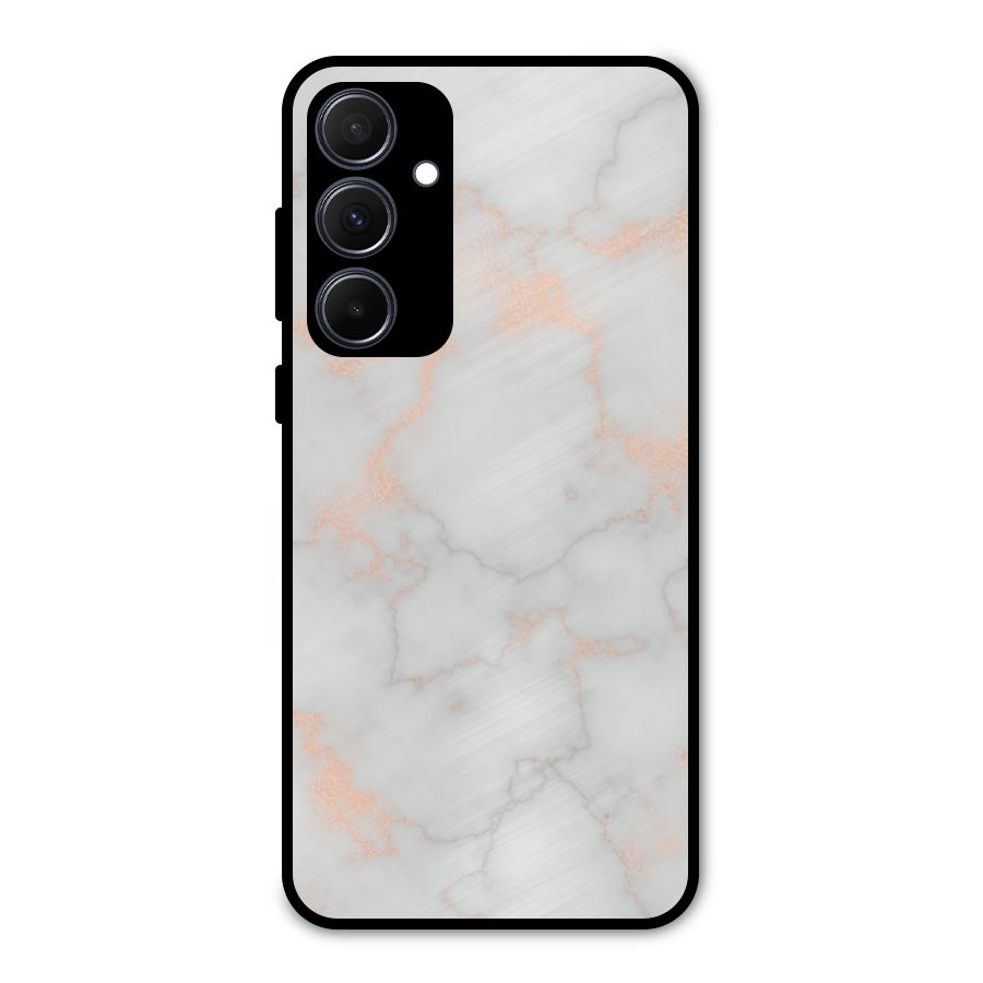 RoseGold Marble Metal Back Case for Galaxy A35