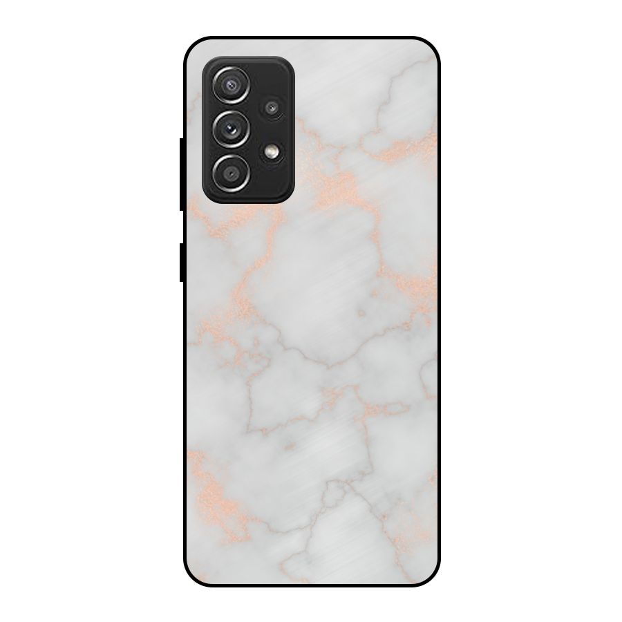 RoseGold Marble Metal Back Case for Galaxy A52