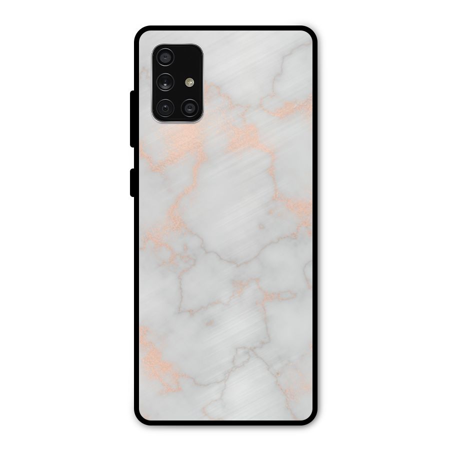 RoseGold Marble Metal Back Case for Galaxy A71