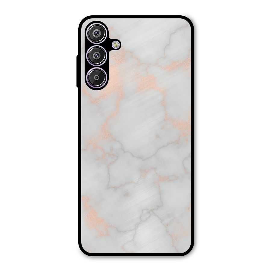 RoseGold Marble Metal Back Case for Galaxy M15