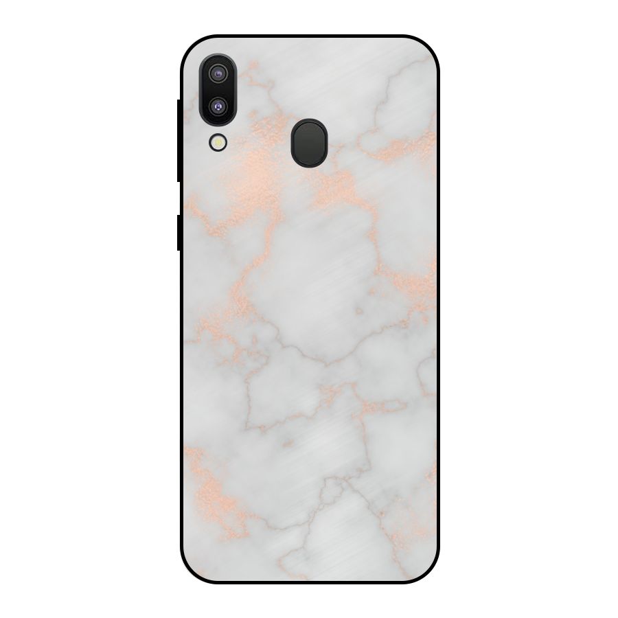 RoseGold Marble Metal Back Case for Galaxy M20