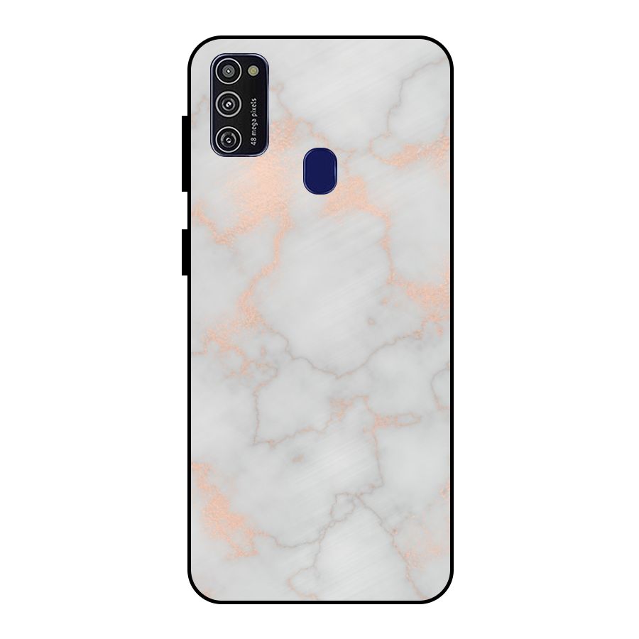 RoseGold Marble Metal Back Case for Galaxy M21