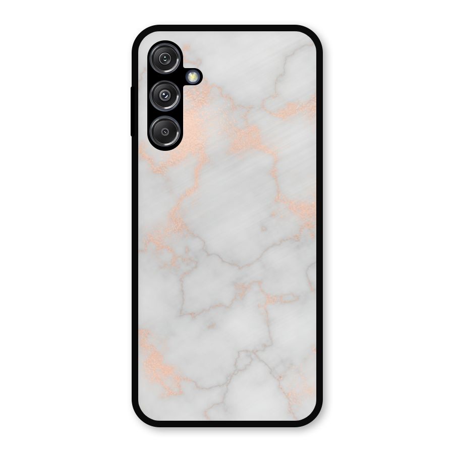 RoseGold Marble Metal Back Case for Galaxy M34 5G