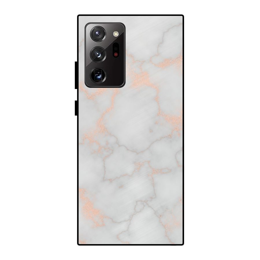 RoseGold Marble Metal Back Case for Galaxy Note 20 Ultra