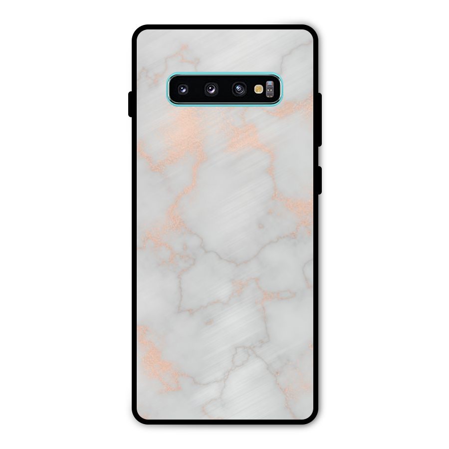 RoseGold Marble Metal Back Case for Galaxy S10 Plus