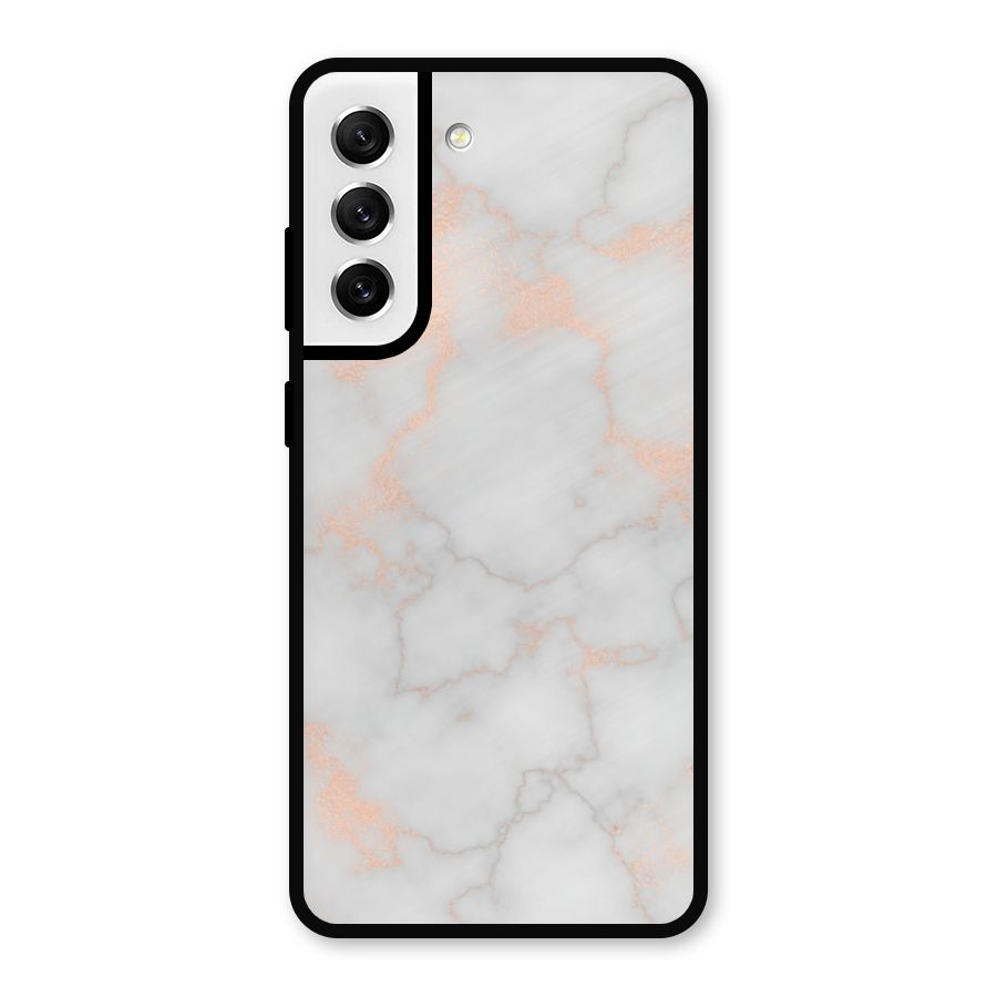 RoseGold Marble Metal Back Case for Galaxy S21 FE 5G