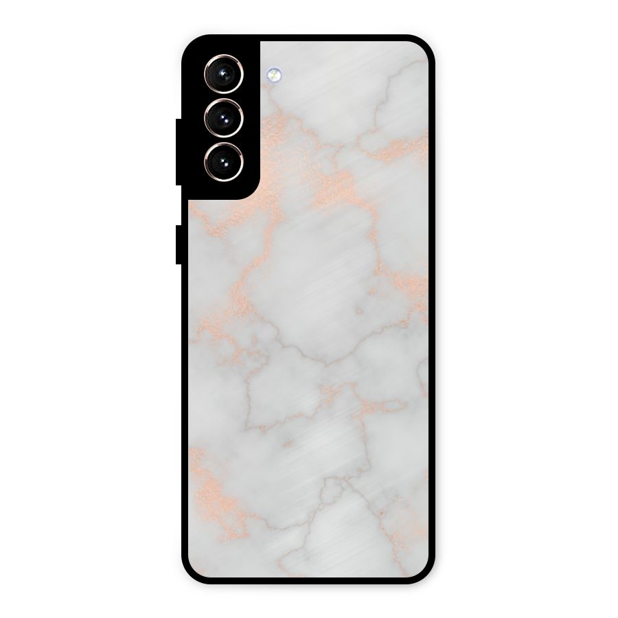 RoseGold Marble Metal Back Case for Galaxy S21 Plus