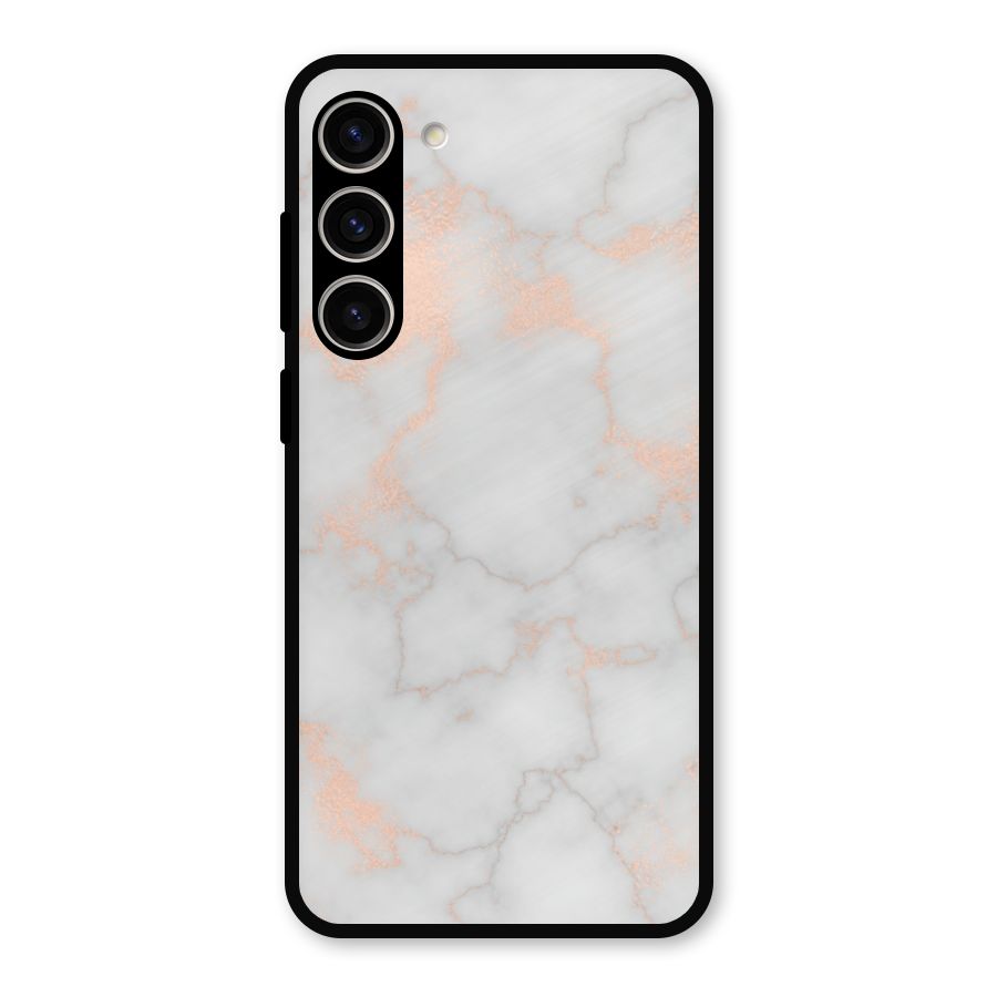 RoseGold Marble Metal Back Case for Galaxy S23 Plus