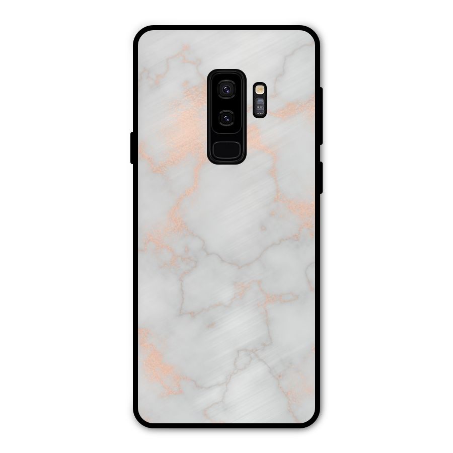 RoseGold Marble Metal Back Case for Galaxy S9 Plus