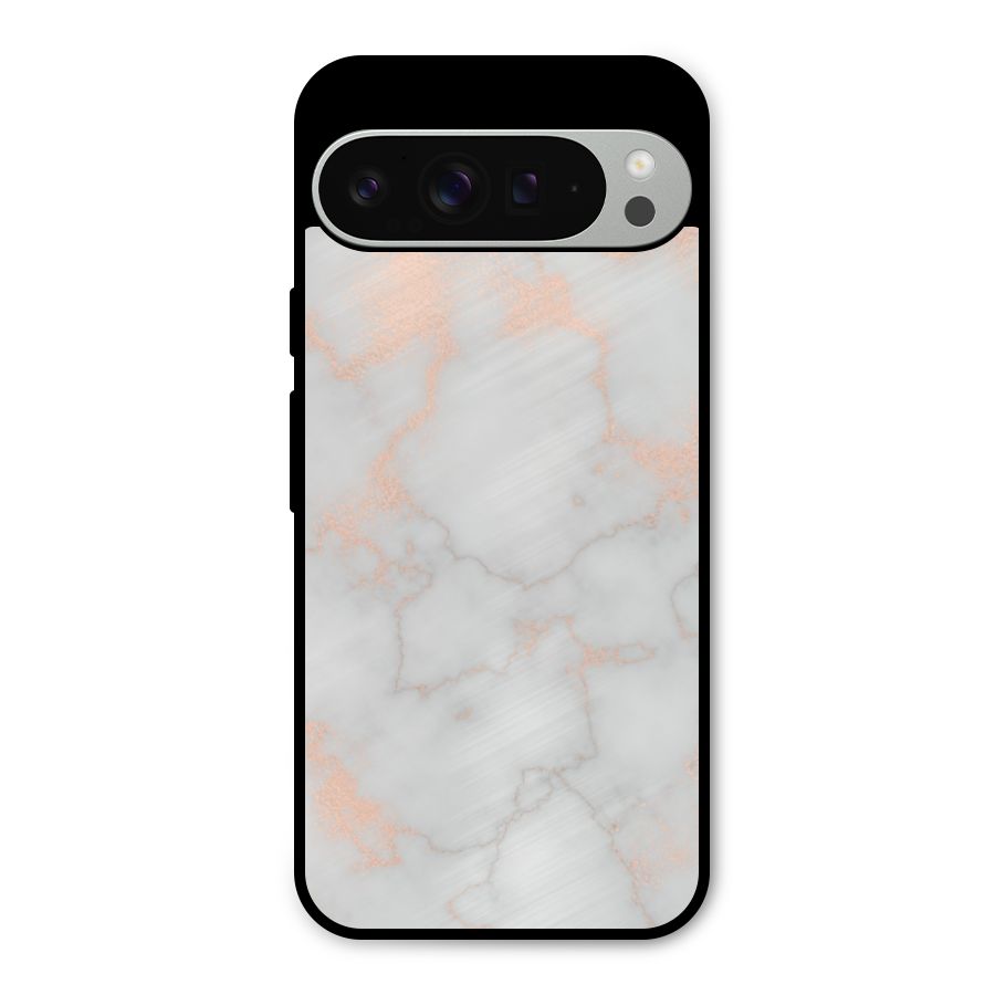 RoseGold Marble Metal Back Case for Google Pixel 9 Pro XL