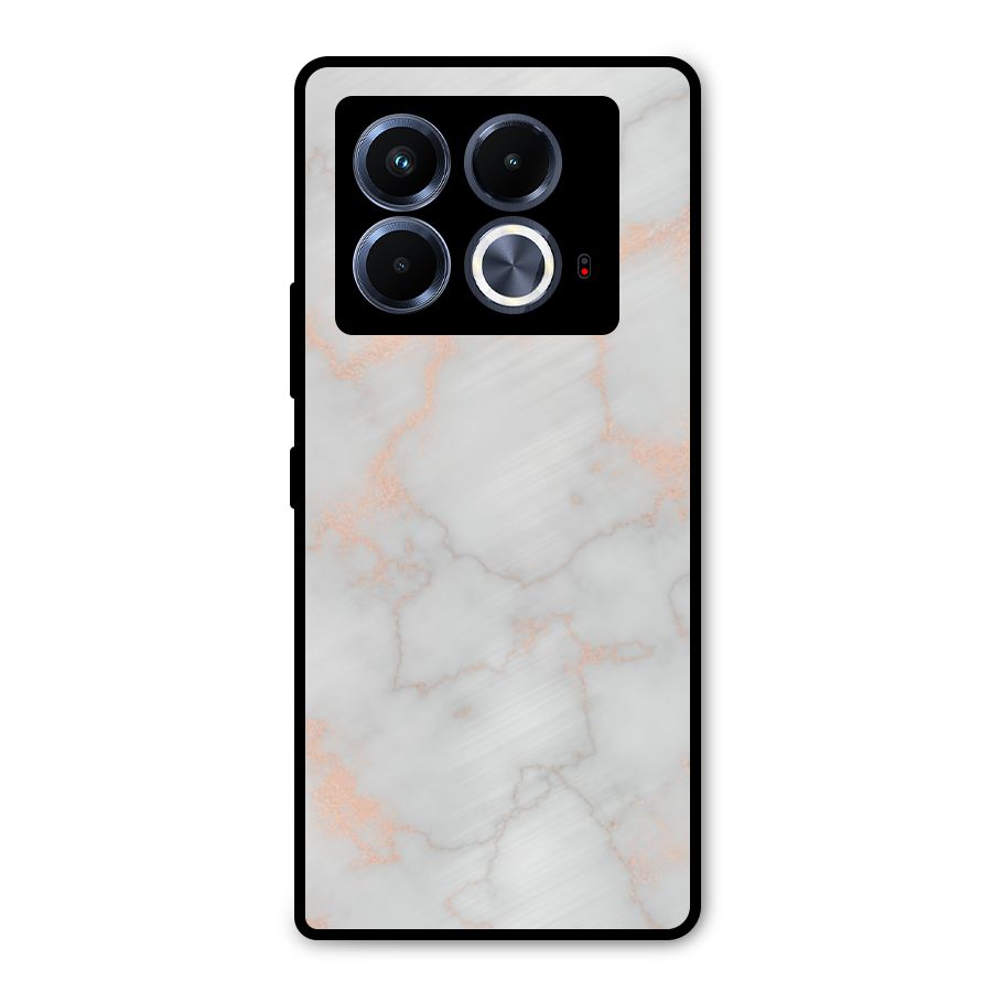 RoseGold Marble Metal Back Case for Infinix Note 40 5G