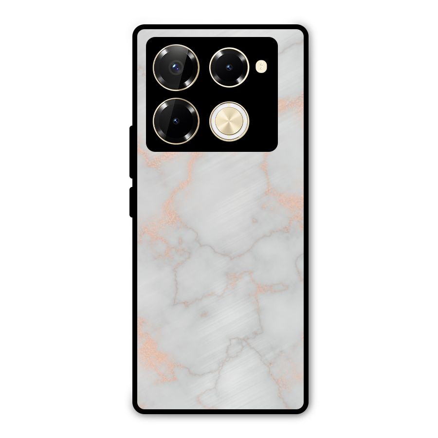 RoseGold Marble Metal Back Case for Infinix Note 40 Pro Plus