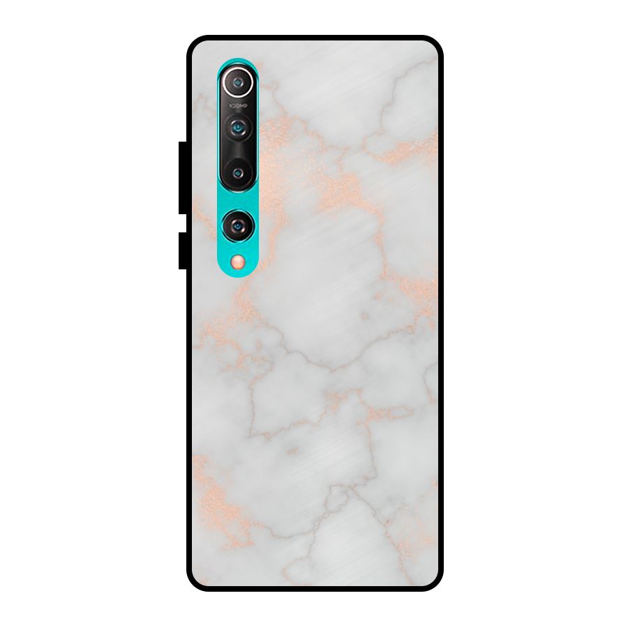 RoseGold Marble Metal Back Case for Mi 10