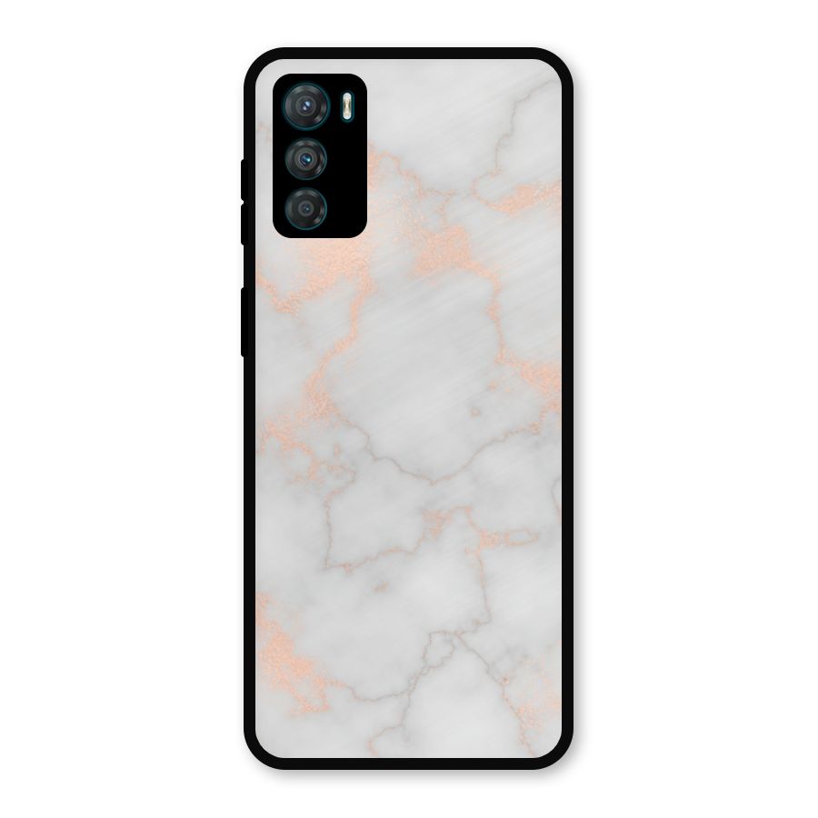 RoseGold Marble Metal Back Case for Moto G42