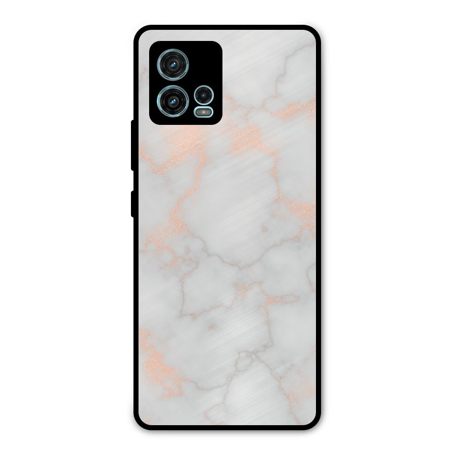 RoseGold Marble Metal Back Case for Moto G72