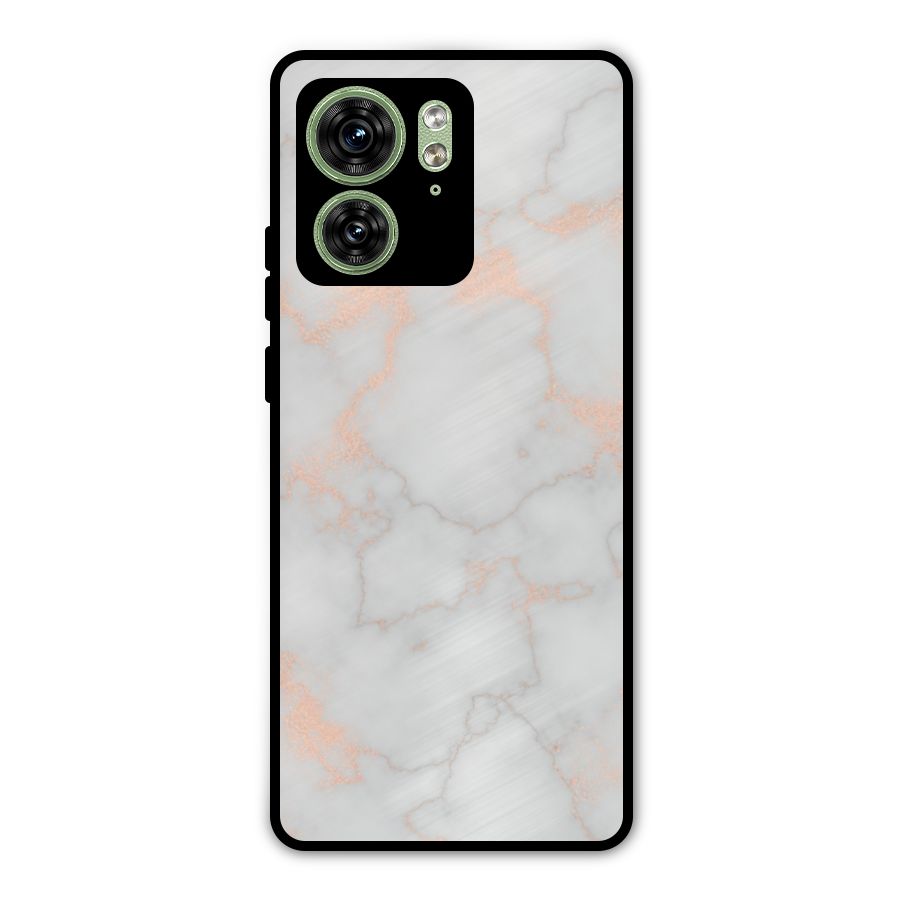 RoseGold Marble Metal Back Case for Motorola Edge 40 5G