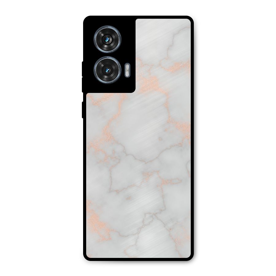 RoseGold Marble Metal Back Case for Motorola Edge 50 Fusion