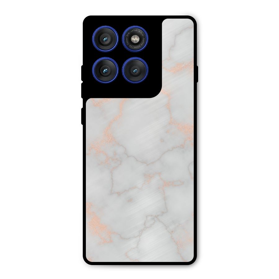 RoseGold Marble Metal Back Case for Motorola Edge 60 Pro
