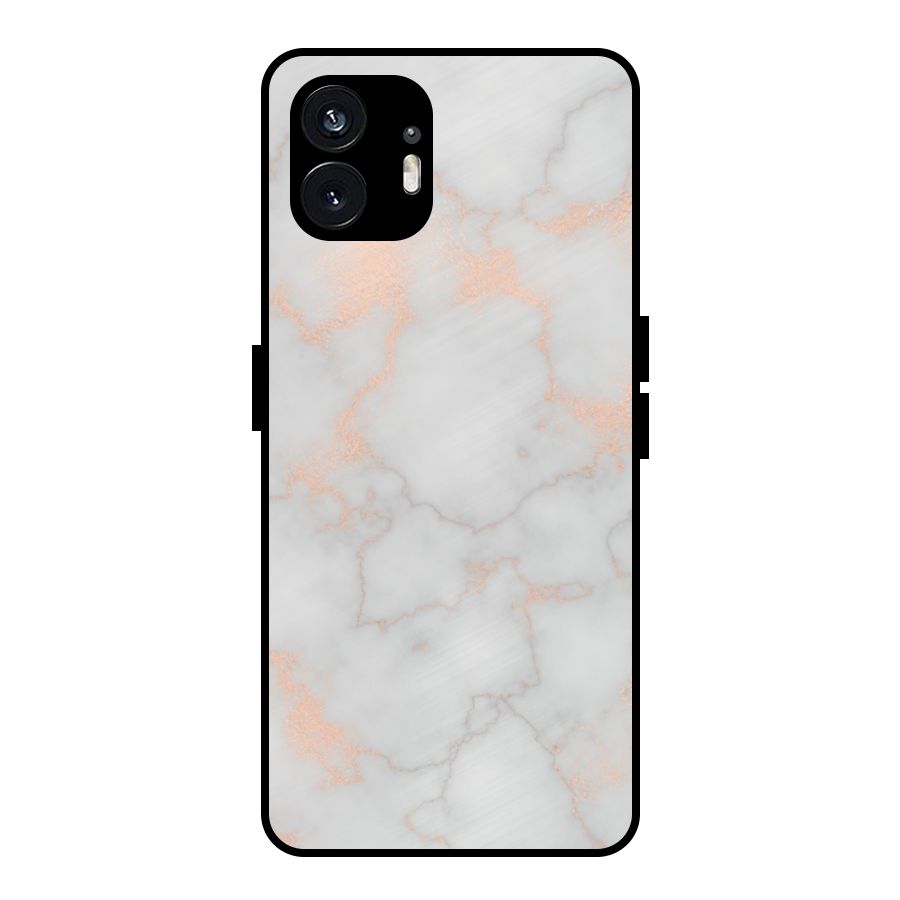 RoseGold Marble Metal Back Case for Nothing Phone 2