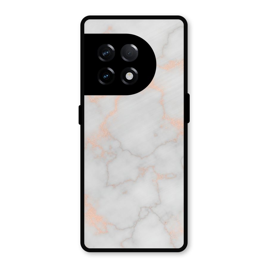 RoseGold Marble Metal Back Case for OnePlus 11R
