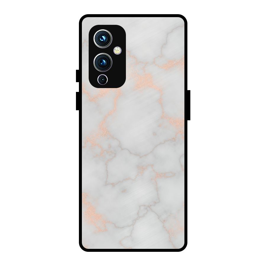 RoseGold Marble Metal Back Case for OnePlus 9