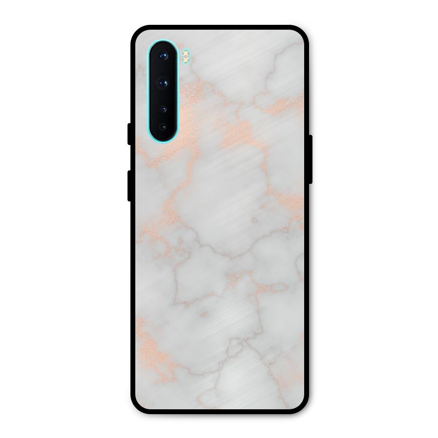 RoseGold Marble Metal Back Case for OnePlus Nord