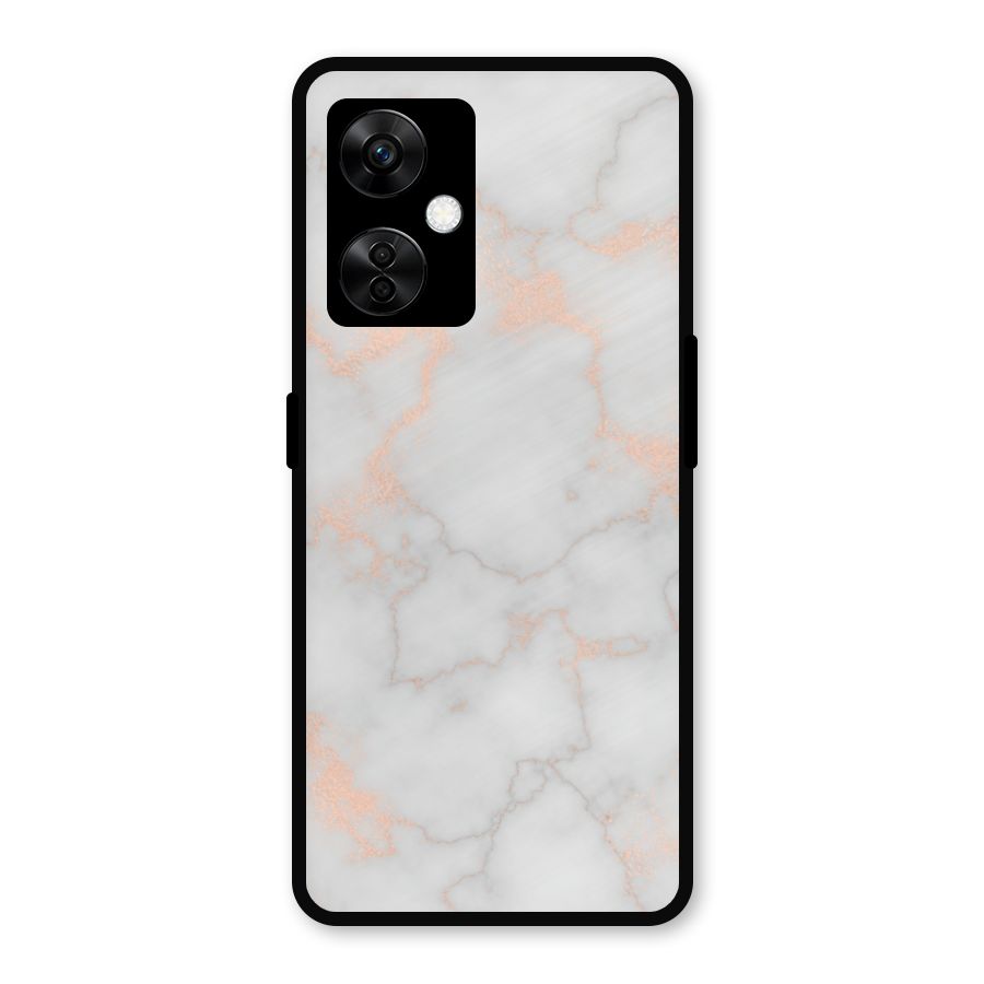 RoseGold Marble Metal Back Case for OnePlus Nord CE 3 Lite