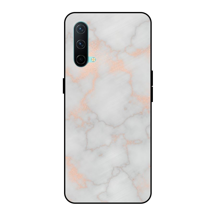 RoseGold Marble Metal Back Case for OnePlus Nord CE 5G