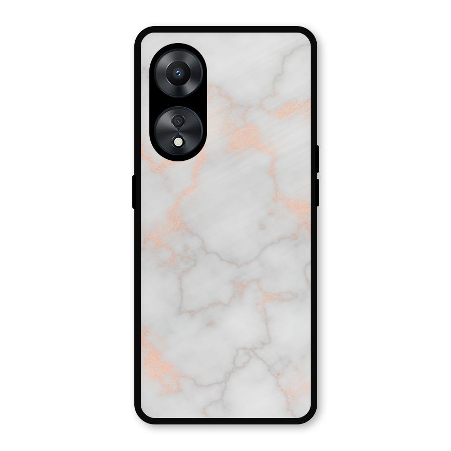RoseGold Marble Metal Back Case for Oppo A78