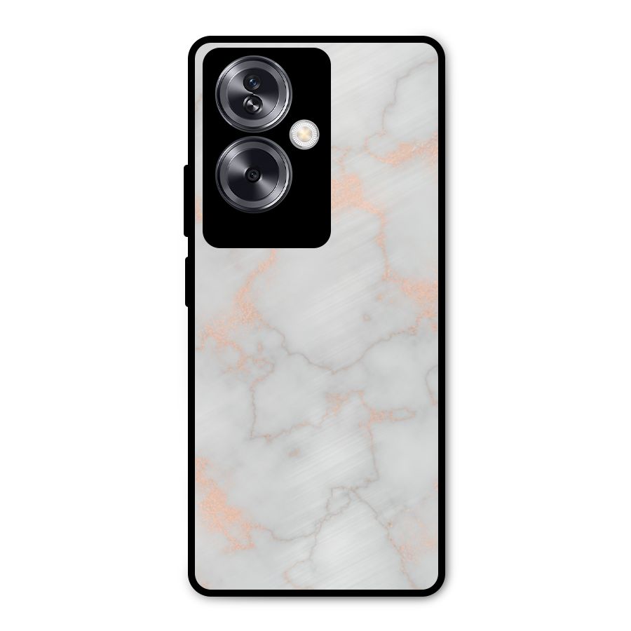 RoseGold Marble Metal Back Case for Oppo A79 5G