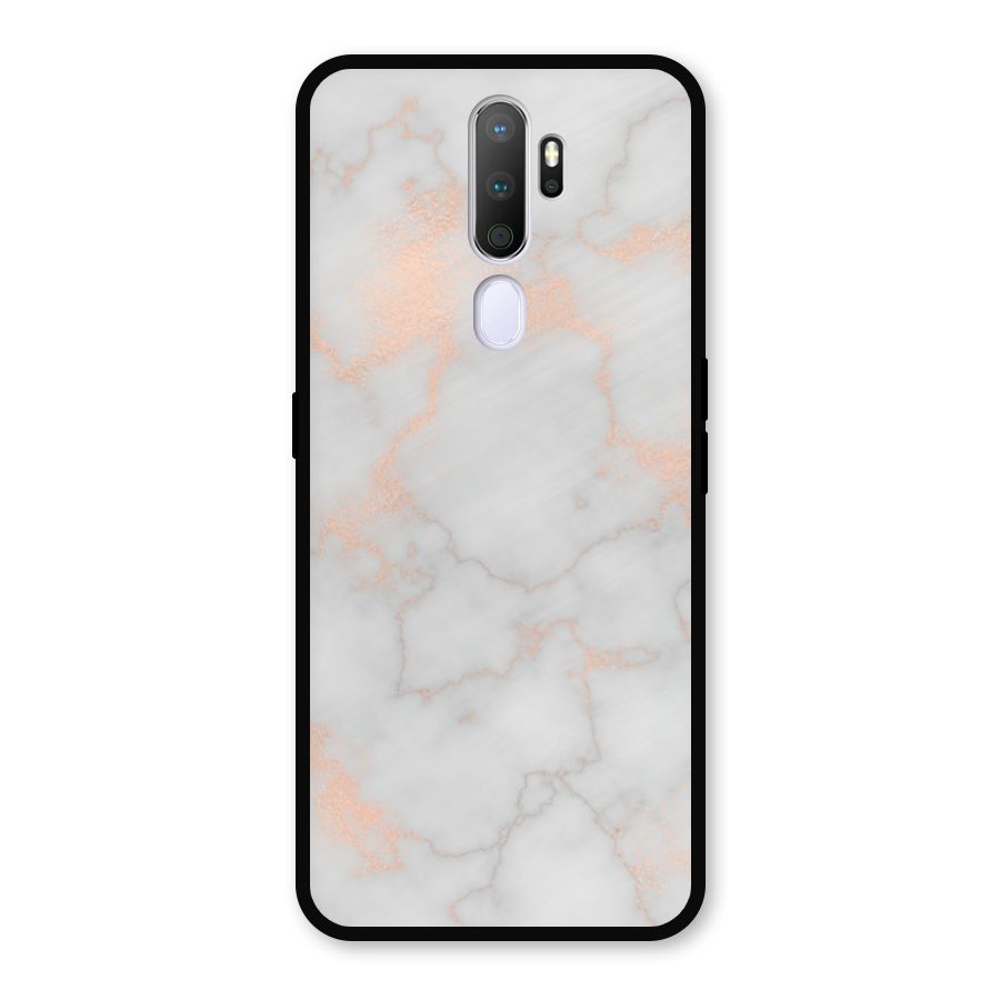 RoseGold Marble Metal Back Case for Oppo A9 (2020)