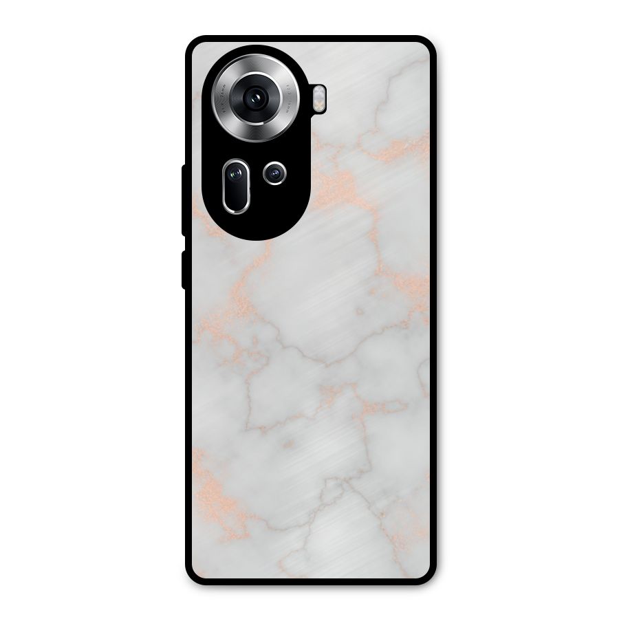 RoseGold Marble Metal Back Case for Oppo Reno11 5G