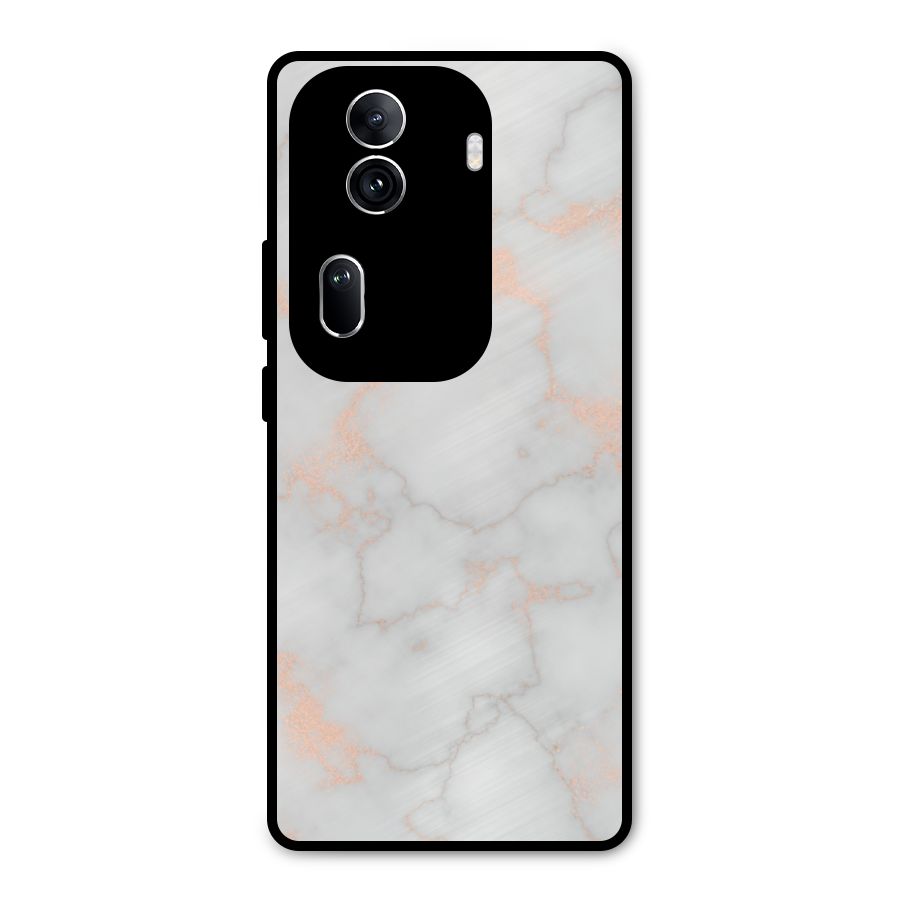 RoseGold Marble Metal Back Case for Oppo Reno11 Pro 5G