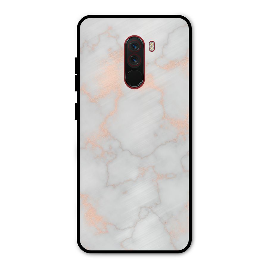 RoseGold Marble Metal Back Case for Poco F1