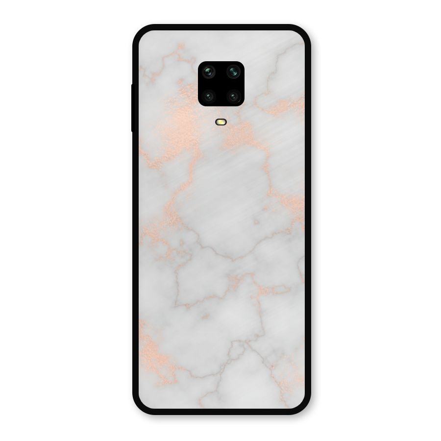 RoseGold Marble Metal Back Case for Poco M2 Pro