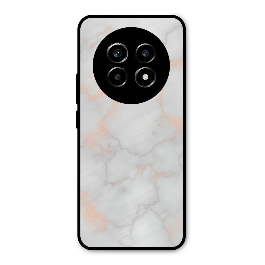 RoseGold Marble Metal Back Case for Realme 13 Pro