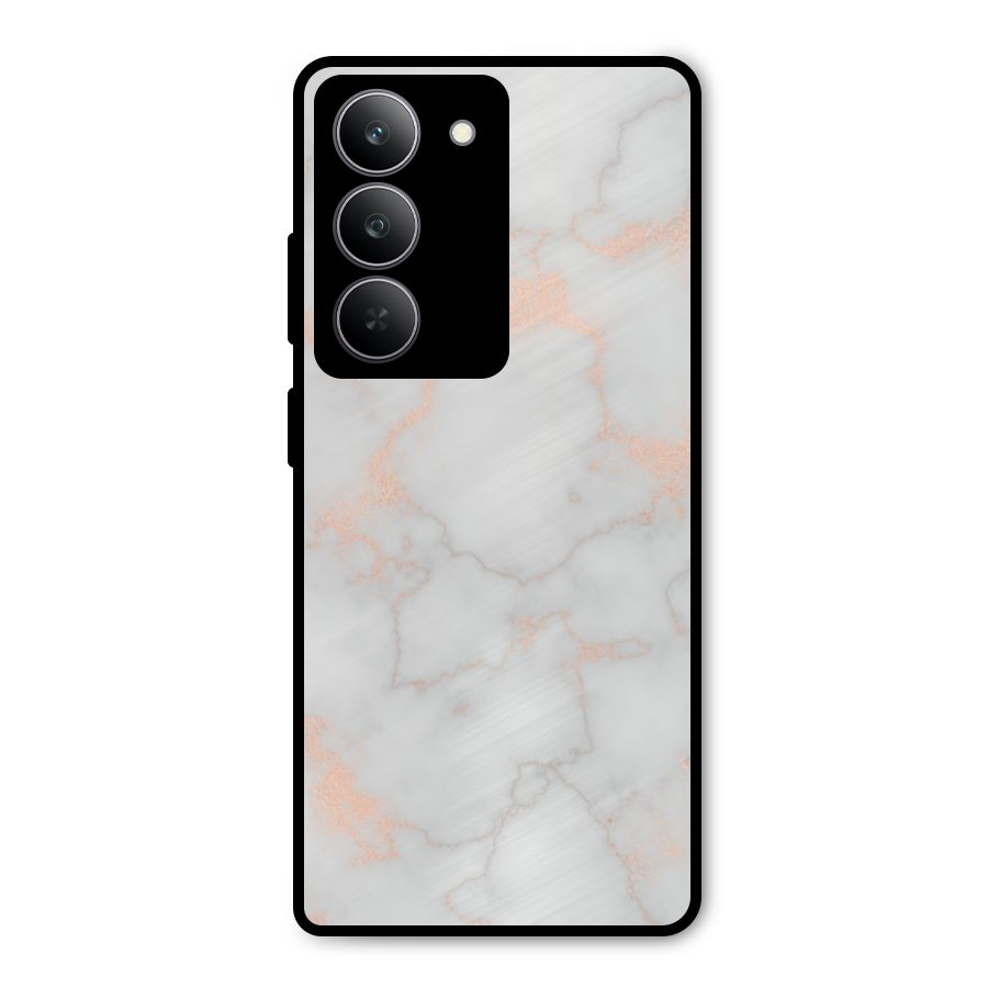 RoseGold Marble Metal Back Case for Realme 14x