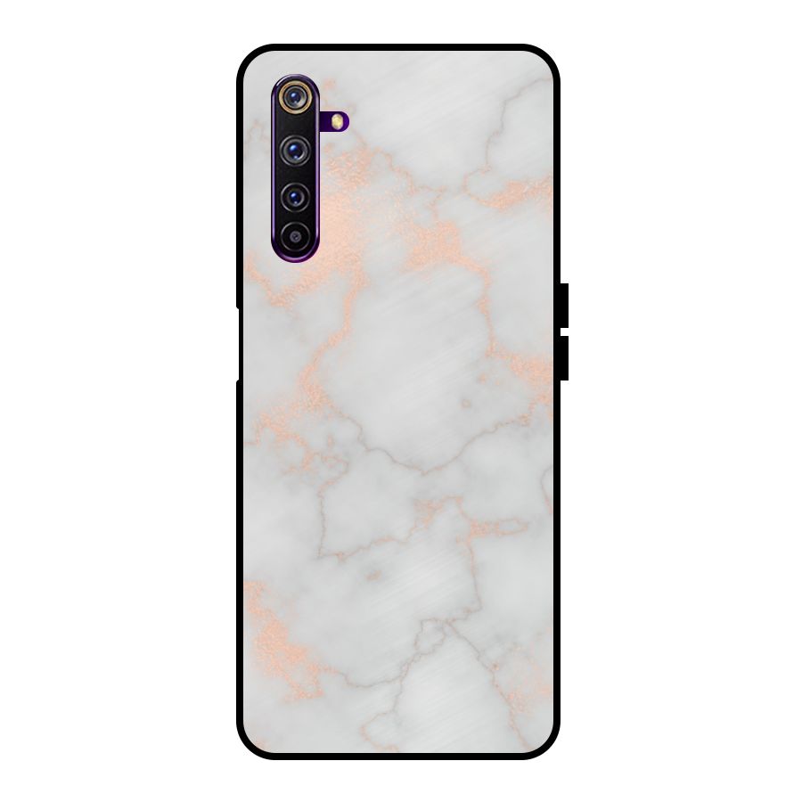 RoseGold Marble Metal Back Case for Realme 6 Pro