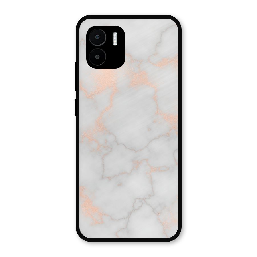 RoseGold Marble Metal Back Case for Redmi A2