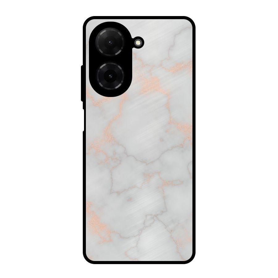 RoseGold Marble Metal Back Case for Redmi A5 4G