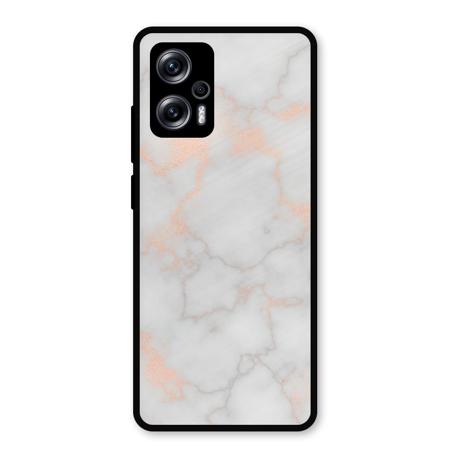 RoseGold Marble Metal Back Case for Redmi K50i