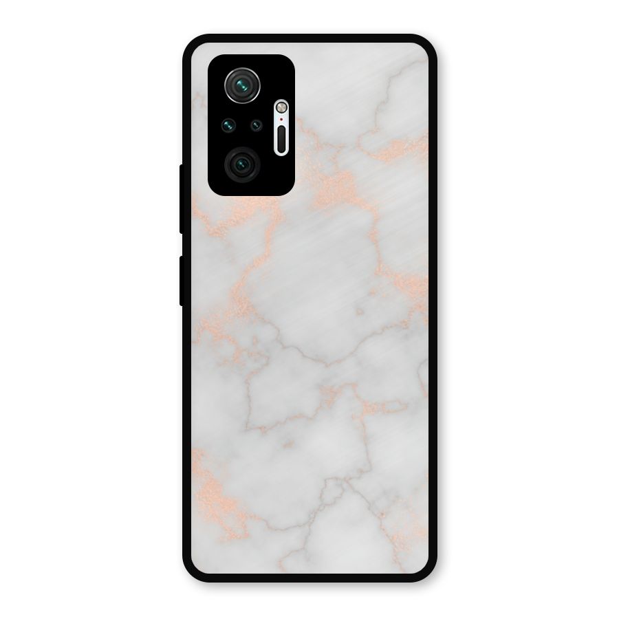 RoseGold Marble Metal Back Case for Redmi Note 10 Pro