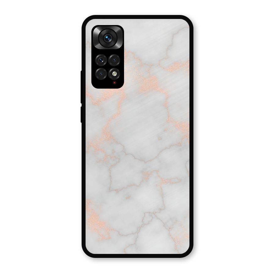 RoseGold Marble Metal Back Case for Redmi Note 11s