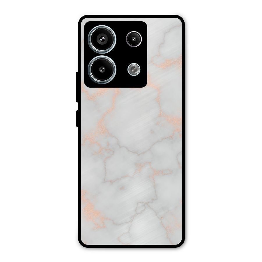 RoseGold Marble Metal Back Case for Redmi Note 13 Pro 5G