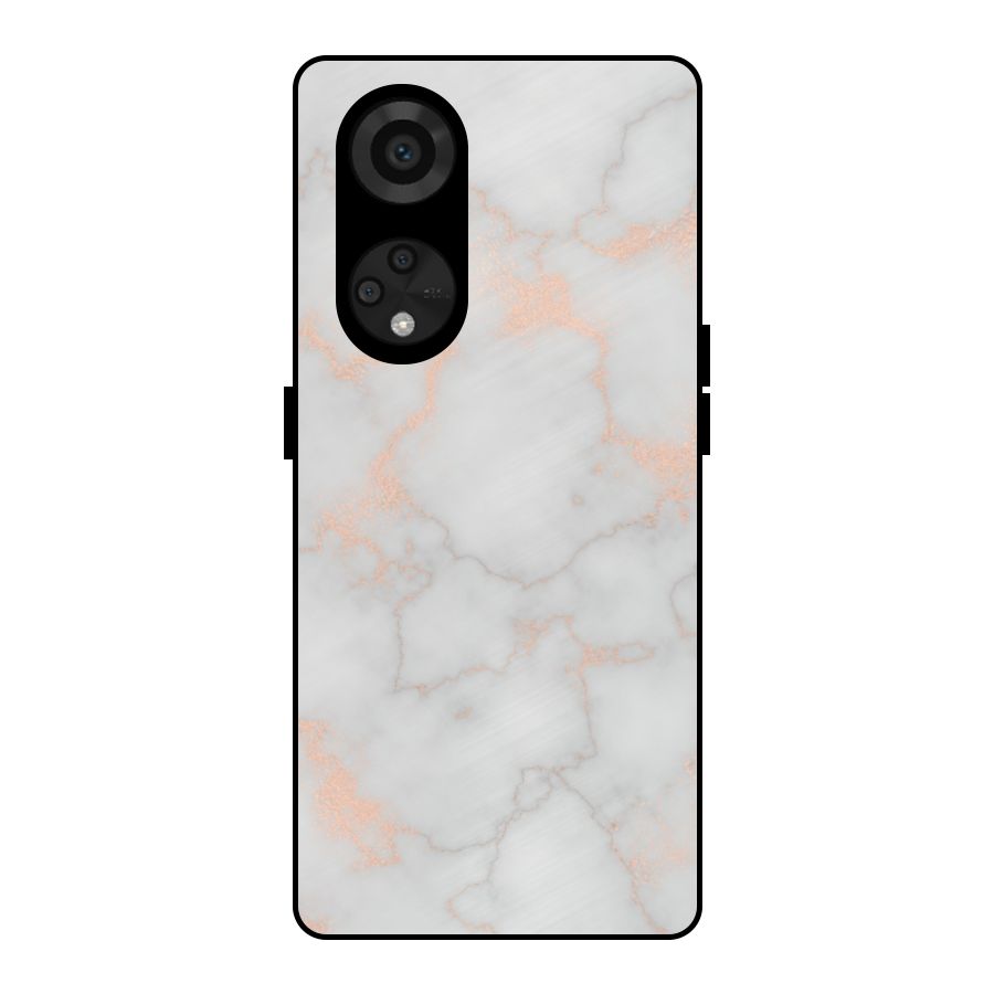 RoseGold Marble Metal Back Case for Reno8 T 5G