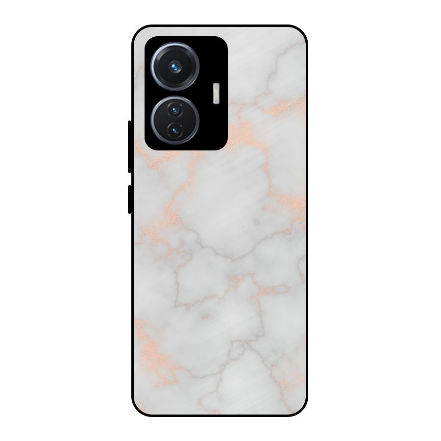 RoseGold Marble Metal Back Case for Vivo T1 44W