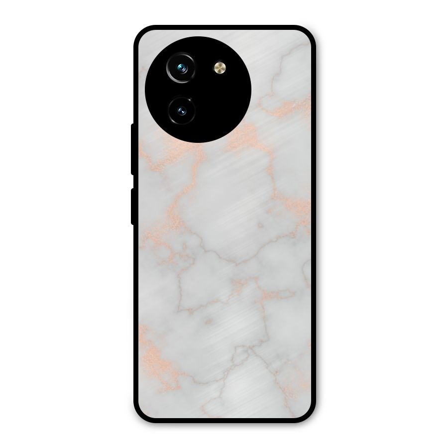 RoseGold Marble Metal Back Case for Vivo T3x