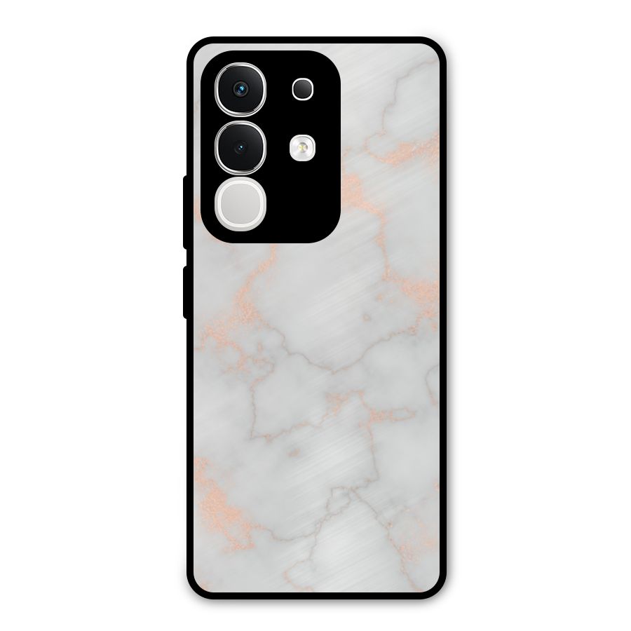 RoseGold Marble Metal Back Case for Vivo T4x